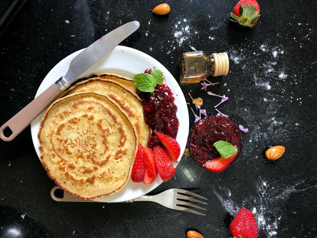 blueberry Pancakes on Plate