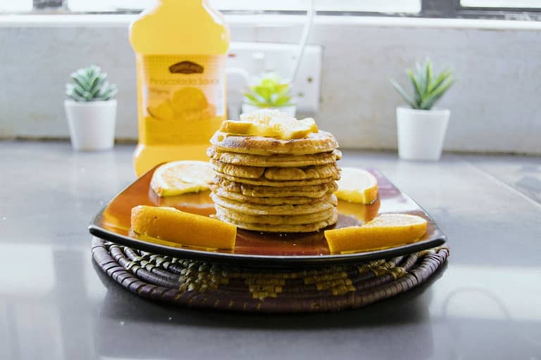 Close-Up Photo Of Pancakes made about mini pancake maker